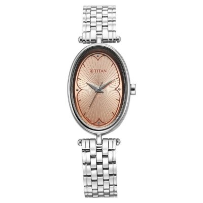 Picture of Titan 2758Sm01 Karishma Quartz Analog Beige Dial Silver Stainless Steel Strap Watch For Women