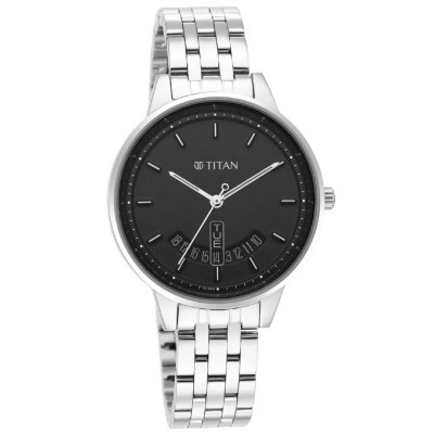 Picture of Titan 2648Sm03 Women'S Precision Simplicity Watch: Black Gradient Dial With Metal Strap