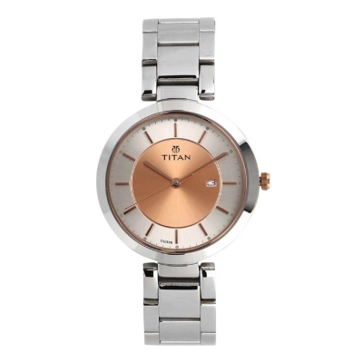Picture of Titan 2480Km01 Workwear Rose Gold Dial Fashion Ladies Watch