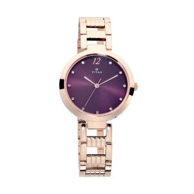 Picture of Titan 2480Wm02 Sparkle Purple Dial Ladies Watch