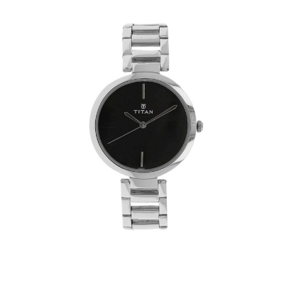 Picture of Titan 2480Sm02 Workwear Quartz Analog Black Dial Silver Stainless Steel Strap