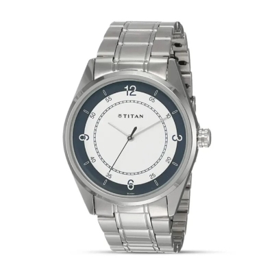 Picture of Titan Men'S Ti Men'S Timeless Charm: Men'S Analog Watch With White Dial And Metal Strap (1729Sm04)