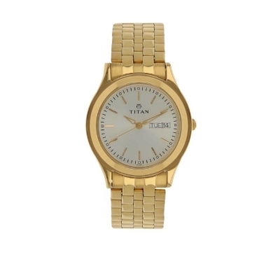 Picture of Titan 1648Ym04 Men'S Watch Karishma Collection Analog, Silver Dial Gold Stainle