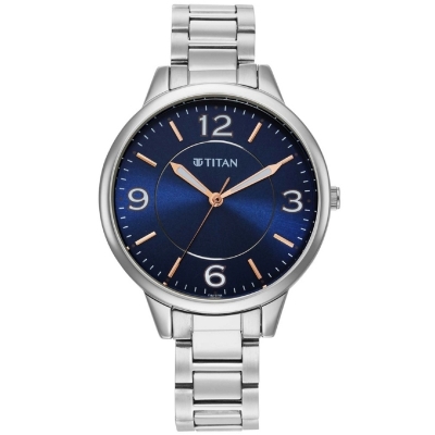 Picture of Titan 2617Sm03 Trendsetters Blue Dial Women Watch With Stainless Steel Strap