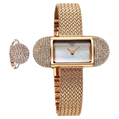 Picture of Titan 95259Wm0 Raga Memoirs Quartz Analog Mother Of Pearl Dial Watch (95259Wm01)