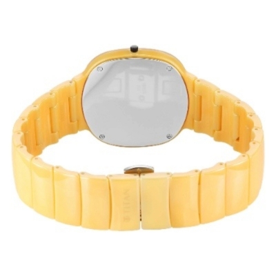Picture of Titan 1841Qc08 Squircle Camo Quartz Analog Yellow Dial Ceramic Strap Watch