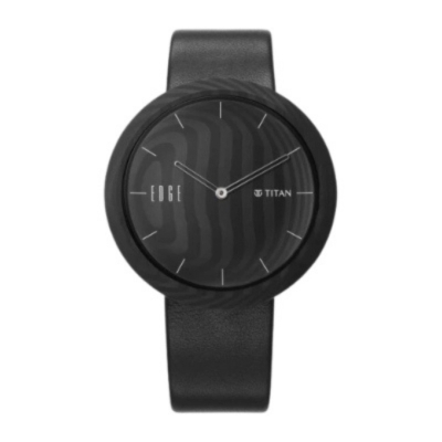 Picture of Titan 1881Nl01 Edge Carbon Fiber Quartz Analog Black Dial Leather Strap Unisex Watch