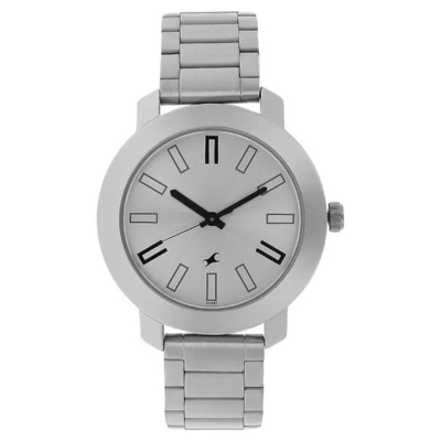 Picture of Fastrack Quartz Analog Silver Dial Stainless Steel Strap Watch For Guys (3120Sm01)