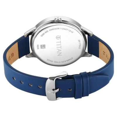 Picture of Titan 2617Sl08 Neo Workwear Quartz Analog Peach Dial Leather Strap Watch For Women