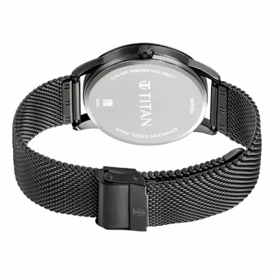 Picture of Titan 1806Qm01 Elmnt Gun Metal Analog Stainless Steel Strap Watch For Men