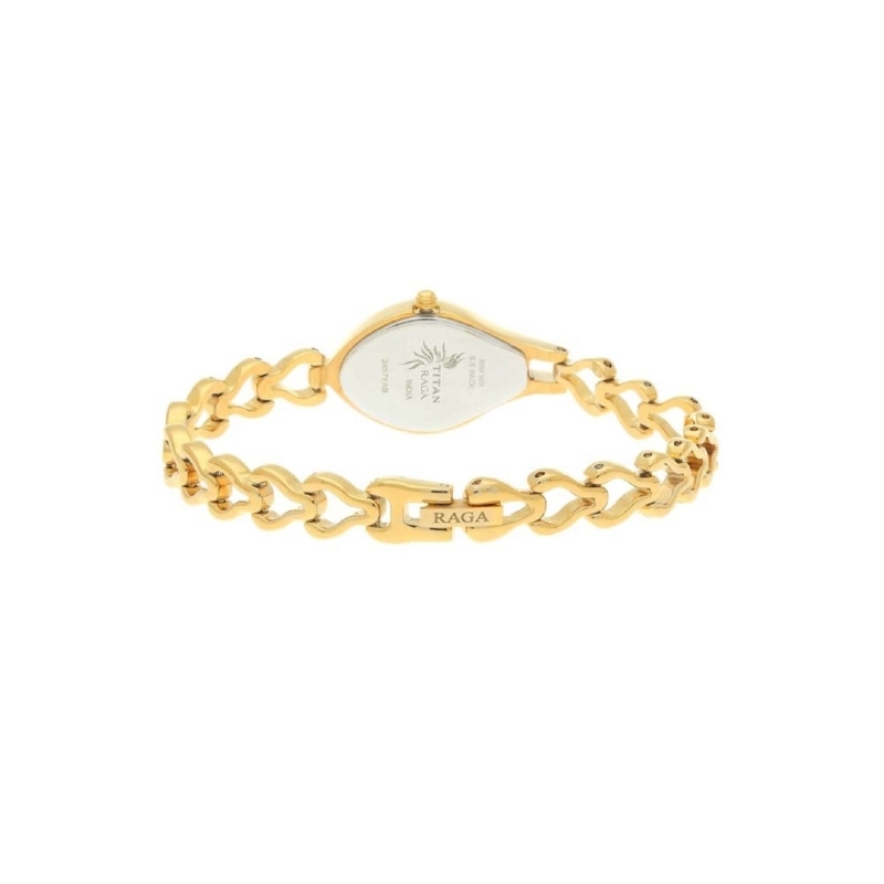 Picture of Titan 2457Ym01 Raga White Dial Women Watch With Metal Strap