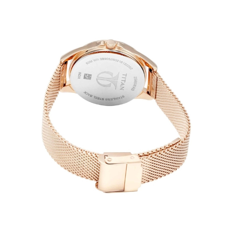 Picture of Titan 2565Wm02 Workwear Beige Dial Stainless Steel Strap Quartz Women'S Watch