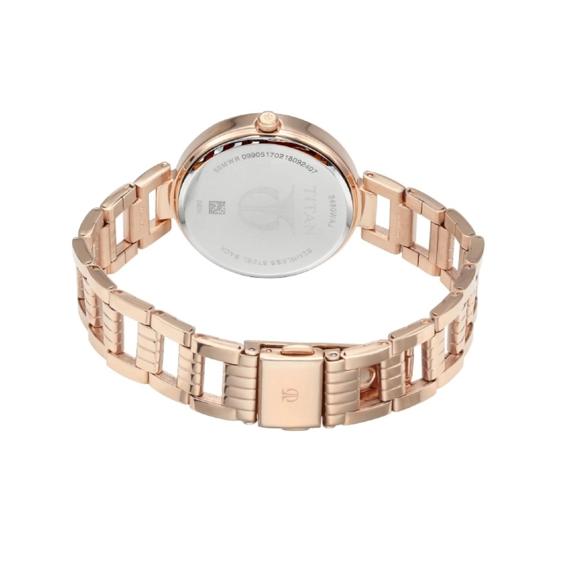 Picture of Titan 2480Wm03 Sparkle Pink Dial Analog Stainless Steel Strap Watch For Women