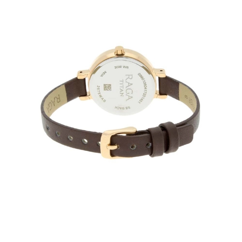 Picture of Titan 2575Wl01 Raga Viva Rose Gold Dial Women Watch With Leather Strap