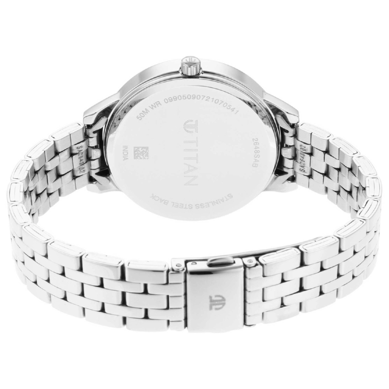 Picture of Titan 2648Sm03 Women'S Precision Simplicity Watch: Black Gradient Dial With Metal Strap