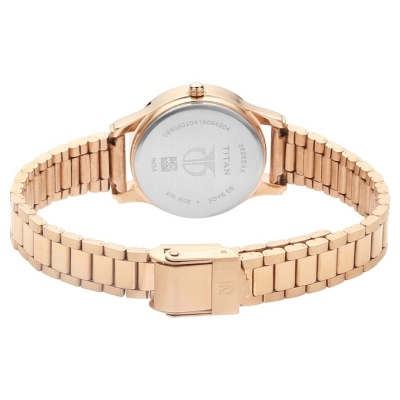 Picture of Titan 2628Wm01 Quartz Analog With Date Silver Dial Metal Strap Watch For Women