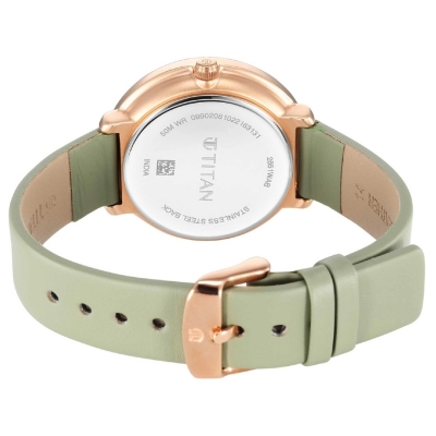 Picture of Titan 2648Wl06 Neo Green Dial Analog Leather Strap Watch For Women