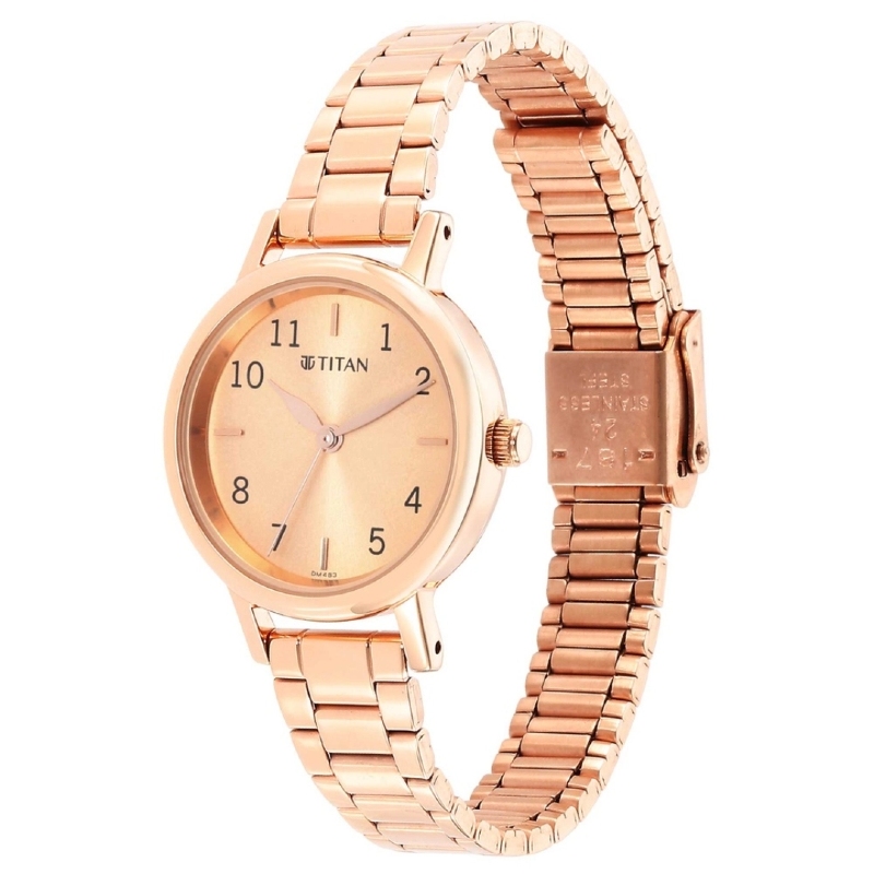 Picture of Titan 2678Wm01 Ladies Karishma Rose Gold Dial Metal Strap Watch