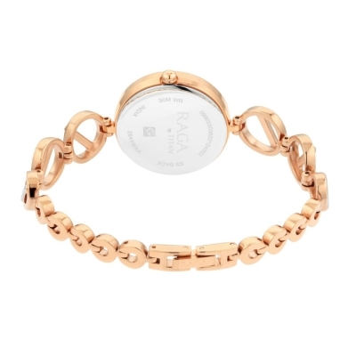 Picture of Titan 2644Km02 Raga Viva Rose Gold Dial Women Watch With Metal Strap