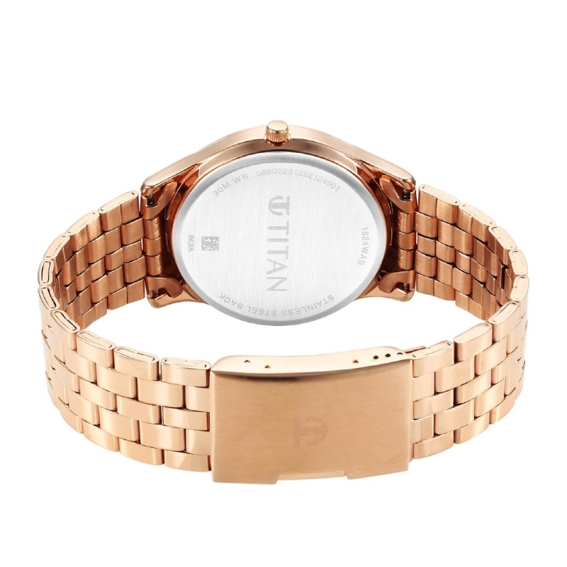 Picture of Titan 1824Wm01 Karishma Brown Dial Analog With Day And Date Stainless Steel