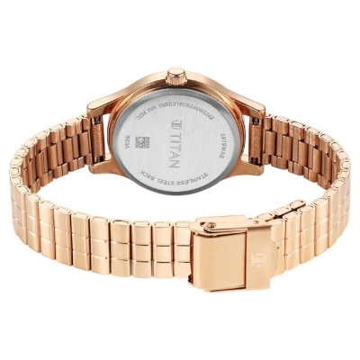 Picture of Titan 2679Wm02 Karishma Quartz Analog Off White Dial Rose Gold Stainless Steel Strap Watch For Women