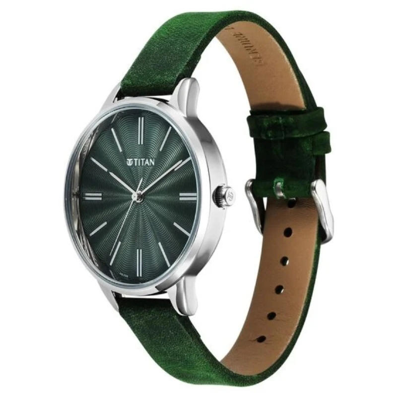 Picture of Titan Neo Quartz Neo Quartz Analog Green Dial Leather Strap Watch For Women (2648Sl11)