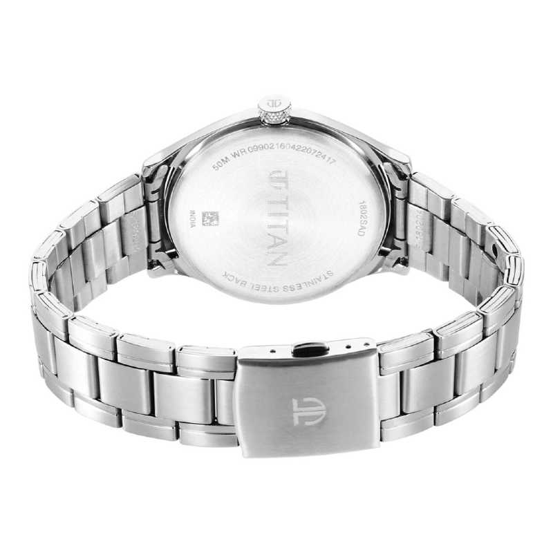 Picture of Titan 1802Sm08 Urban Analog Silver White Dial Metal Strap Watch For Men