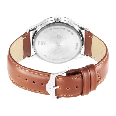 Picture of Titan 1823Sl07 Urban Analog Blue Dial Leather Strap Watch For Men