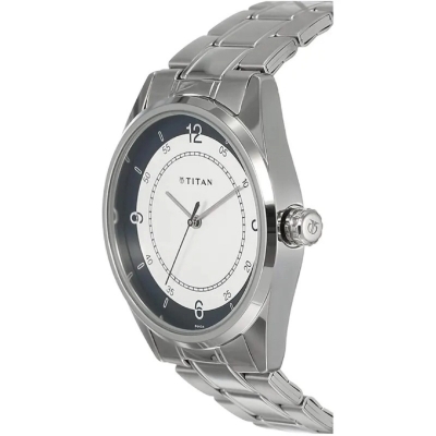 Picture of Titan Men'S Ti Men'S Timeless Charm: Men'S Analog Watch With White Dial And Metal Strap (1729Sm04)
