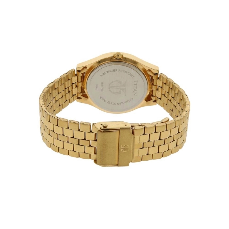 Picture of Titan 1648Ym04 Men'S Watch Karishma Collection Analog, Silver Dial Gold Stainle