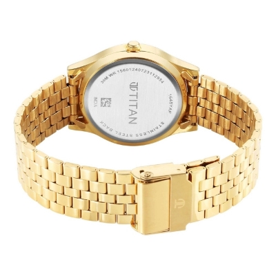 Picture of Titan 1648Ym06 Karishma Zing Quartz Analog Brown Dial Stainless Steel Strap Watch For Men