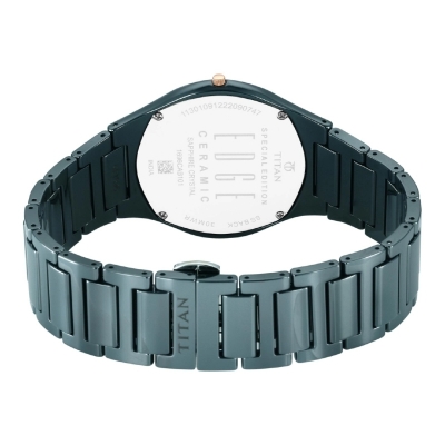 Picture of Titan 1696Qc09 Edge Ceramic Slim Ceramic Strap With Diamonds Analog Watch For Men