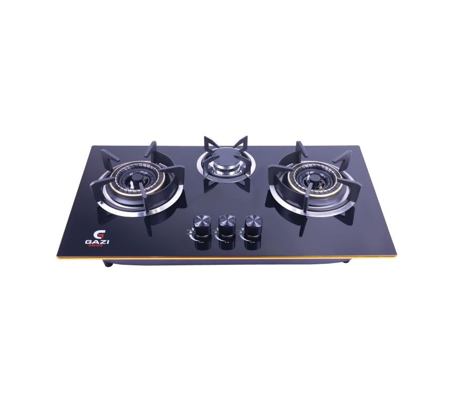 Picture of Gazi Smiss Triple Burner Glass Body Gas Stove EG-B712G