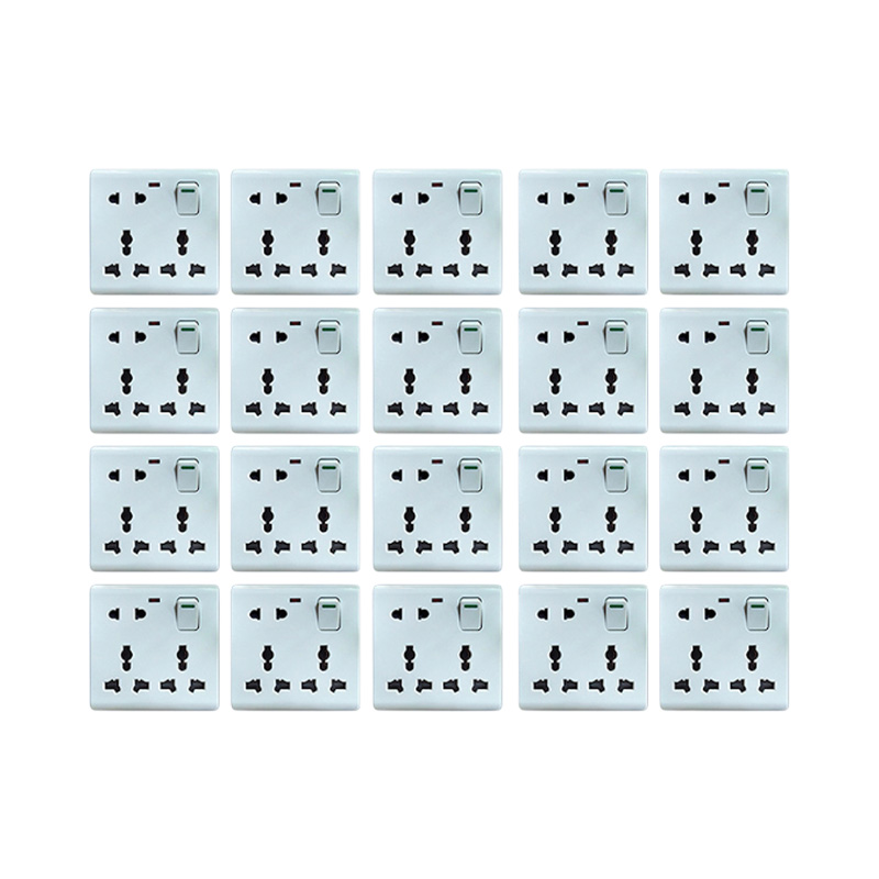 Picture of High Quality - Bundle of 20 Pieces Multi Function Universal Wall Gang Socket - 8 Pin Gang Universal Socket - Reliable and Durable