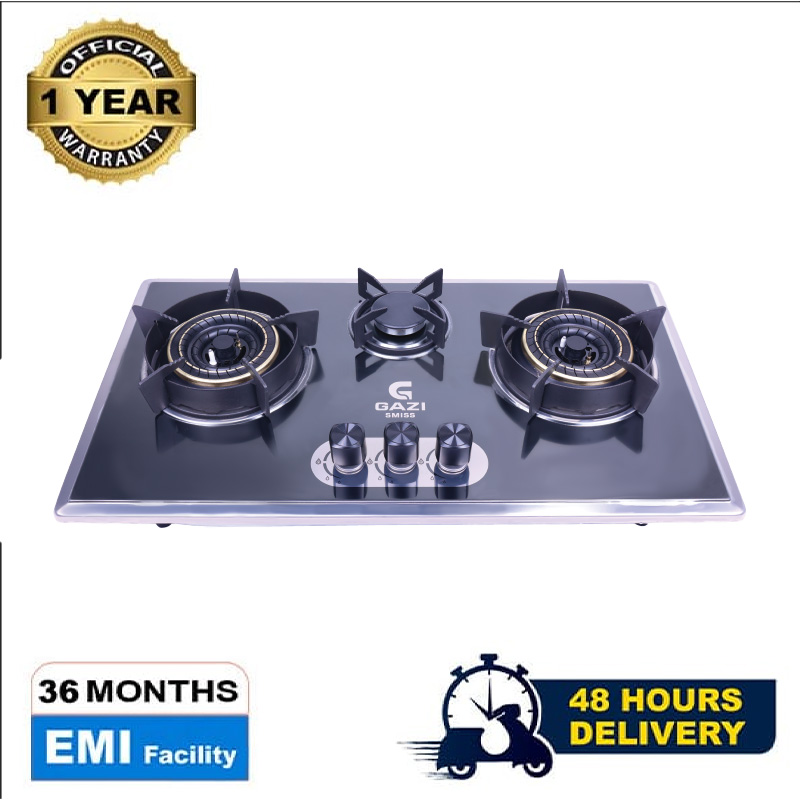 Picture of Gazi Smiss Triple Burner Steel Body Gas Stove EG-B712S (Best Price)