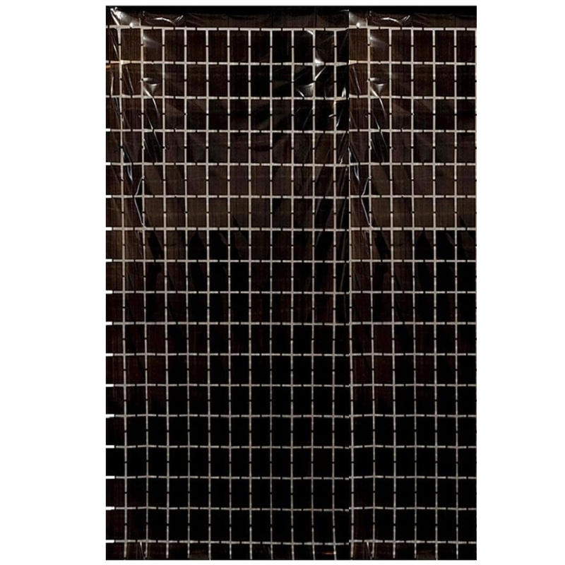 Square Foil Curtain Backdrop – Golden, Silver, Blue & Pink Metallic Box Foil Curtains for Party Decor – (Pack of 1 Pc)