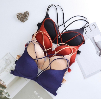 Picture of Imported Front Closure Women Bras Padded Wire Free Strappy Super Push Up Bralette Women Intimes Backless Underwear -One Piece