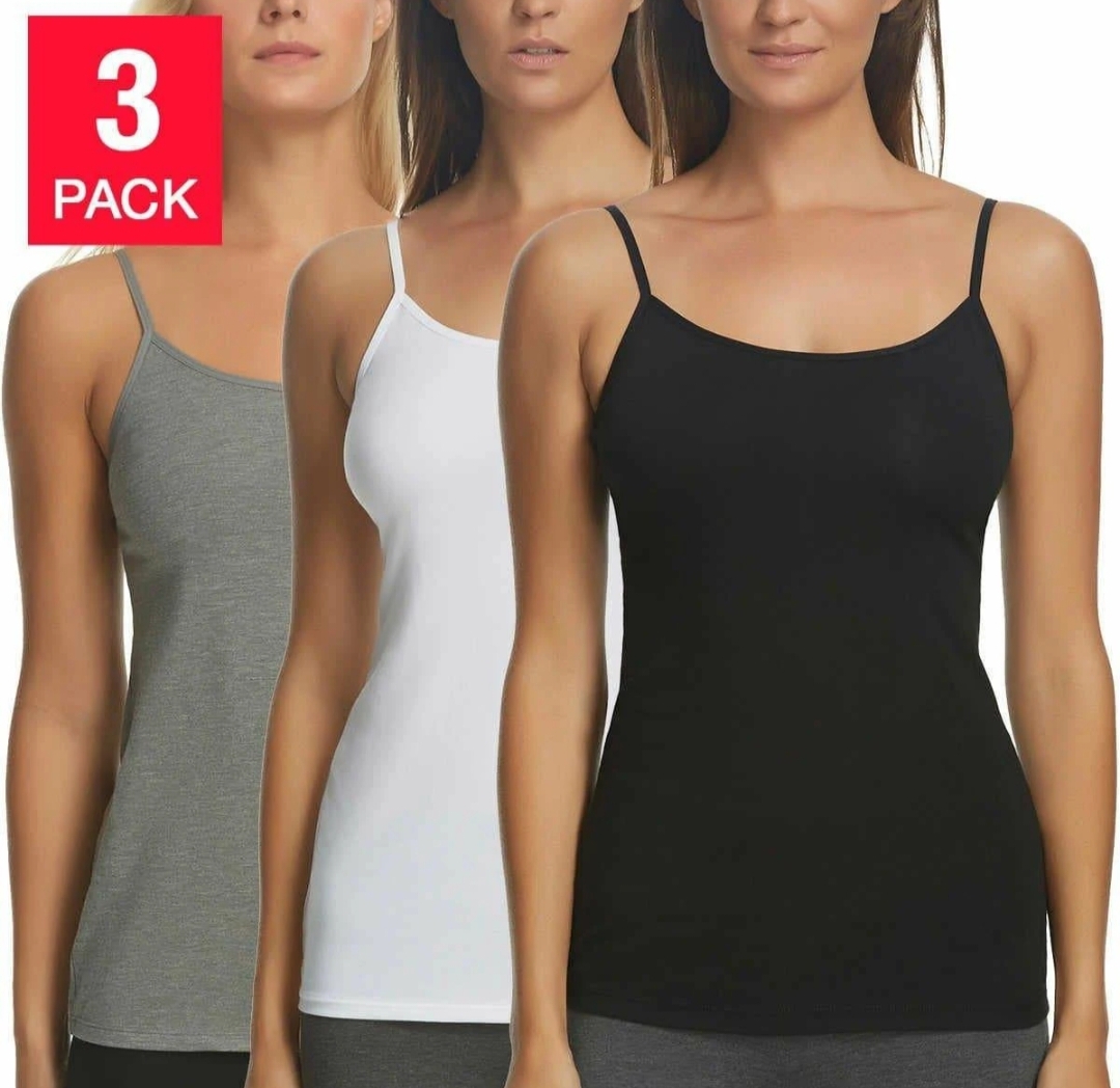 Picture of 3 Pieces Multicolor Combo  Comfortable Ladies Cotton Tank Tops bra
