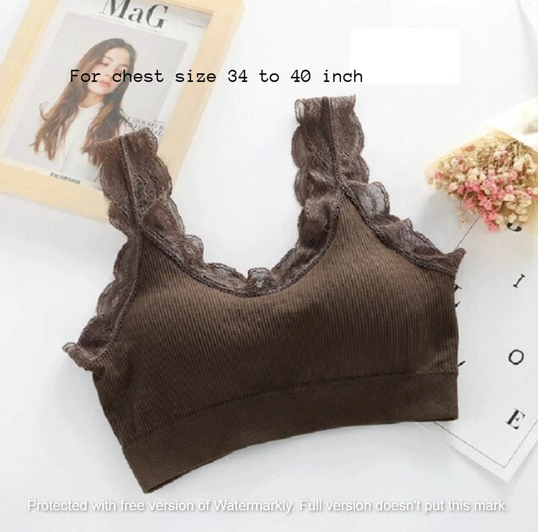 Picture of Imported Soft Comfortable Seamless Lingerie Wireless Fitness Top Bra for Women