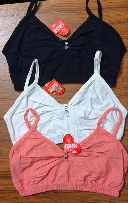 Picture of 3 Pieces comfortable cotton Semis Bra Genji for Women and Girls