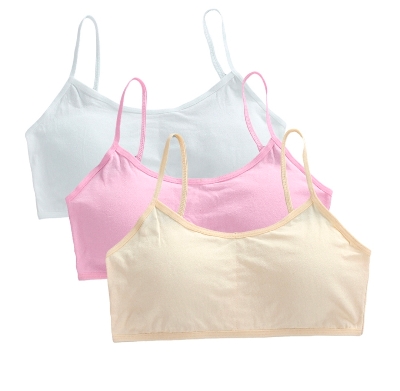 Picture of 3pcs Teenage Girls Small Bras Young Children Underwears Student Girls Wireless Solid Underclothes Kids Sports Training Bra Vest