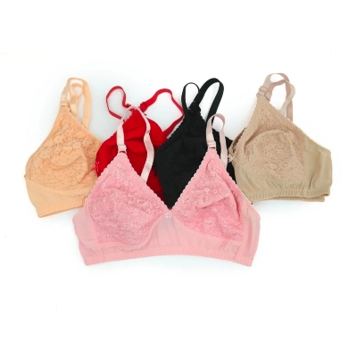 Picture of 3 Piece Premium Quality Women Clothing Net Soft Bra Comfortable Skin Friendly Stylish Bra for Women