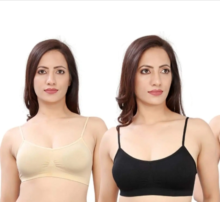 Picture of Imported Stretch Cotton Slim Strap Comfortable Tube Bra for Women - One Piece