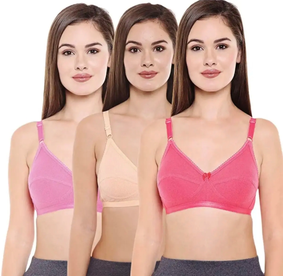 Picture of 3 Piece Viscose Cotton Bra Indian bra Comfortable lingerie Bra for Women