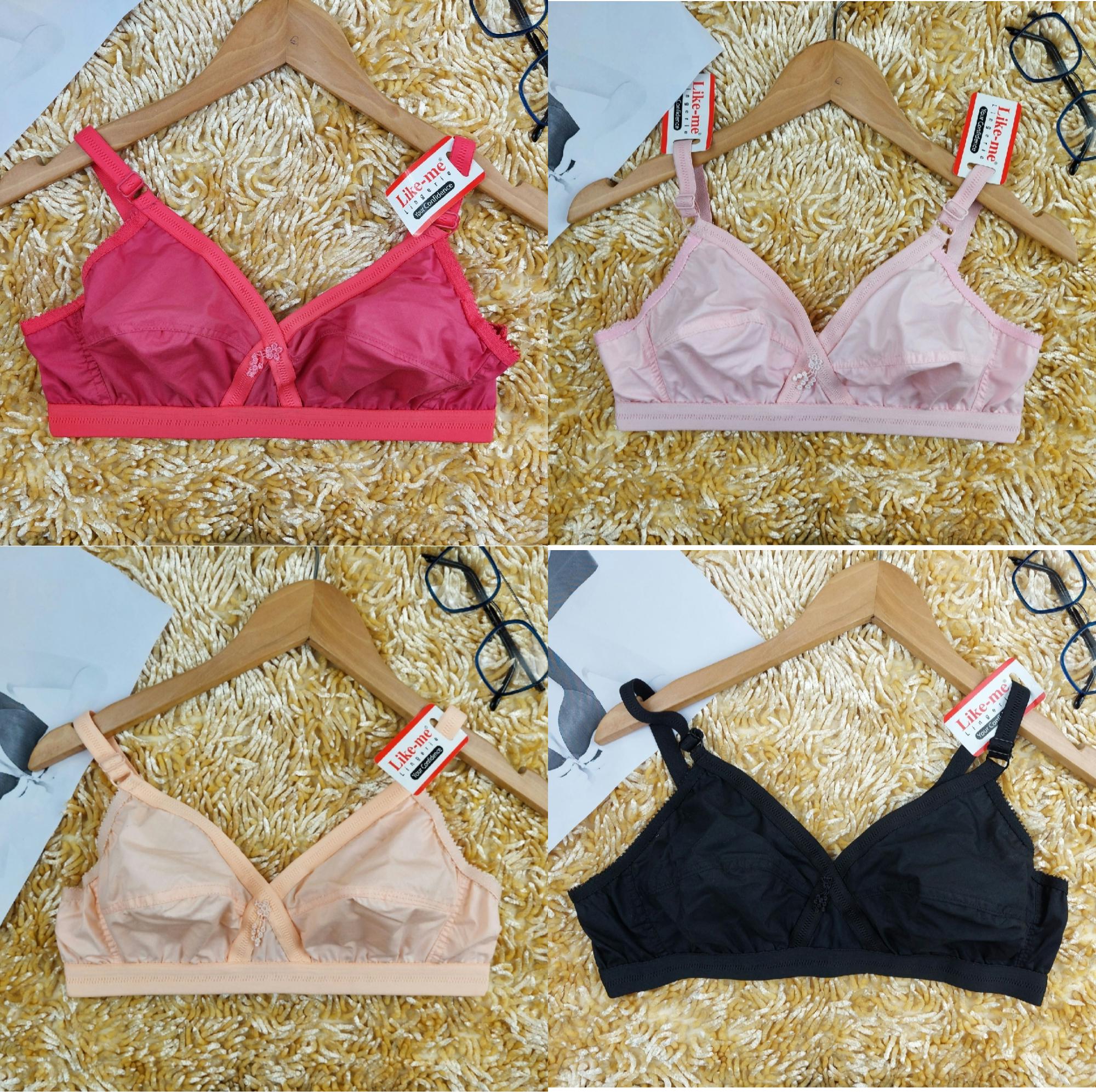Picture of 3 piece comfortable Indian Like me bra cotton big belt soft synthetic Bra for women