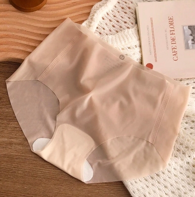 Picture of One Piece Imported Breathable Briefs Solid color mid waist Ice silk transparent stylish panty comfortable long time useable panty invisible antibacterial underwear for women
