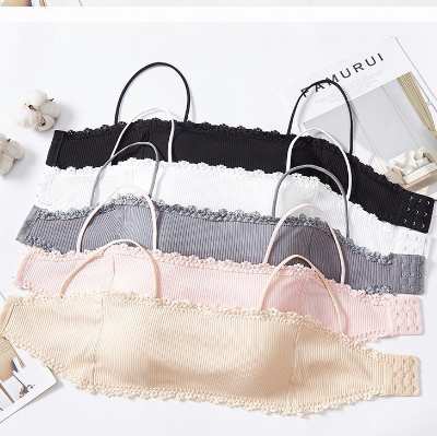 Picture of Imported Cotton comfortable Slim strap bra  stylish pad removable soft tank top tube teenagers bra for women wear bra-One piece
