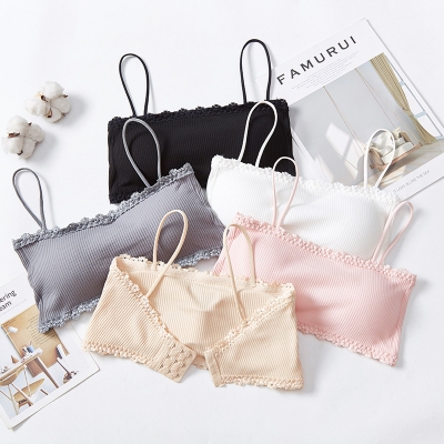 Picture of Imported Comfortable Slim strap bra  stylish pad removable soft tank top tube teenagers bra for women wear bra-One piece