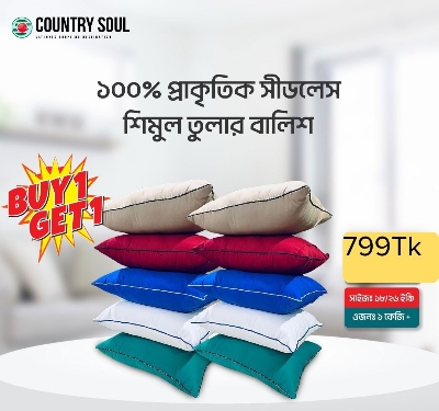 Picture of Buy 1Get 1 Free Exclusive (shimul tola balish) Head Pillow Standard 18*26 size Cotton Fabric Head Pillow 1 kg Mathar balish
