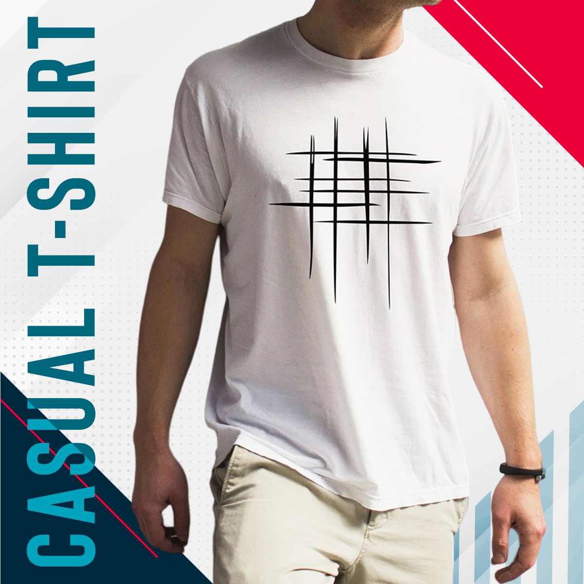 Picture of Trendy Half Sleeve T-Shirt For Men-White  - T Shirt - T Shirt For Man